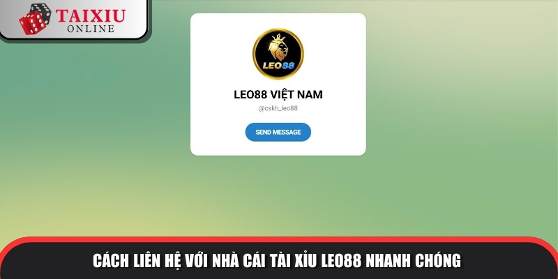 Cách liên hệ với nhà cái tài xỉu LEO88 nhanh chóng